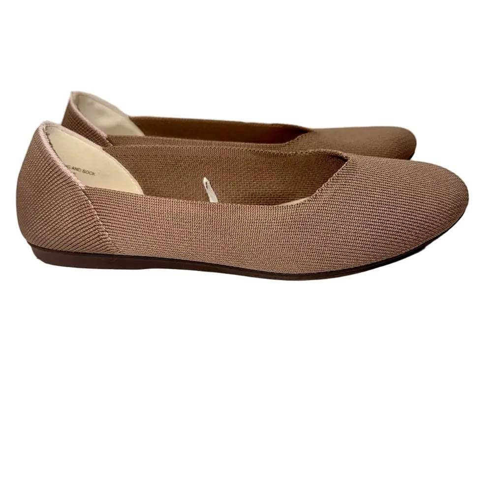 Jsport Taupe Knit Slip-On Flats Women's Size 7M